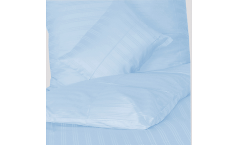 Cipzárral záródó pamut szatén ágynemű huzat garnitúra kék színben.