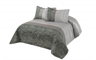 Luna ágytakaró különleges mintázattal szürke-ezüst színben, 2 darab párnahuzattal.