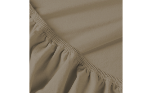 Rebeka elasztikus jersey lepedő kapucíner színben, kitűnő minőségű pamutból, körben gumis rögzítéssel.