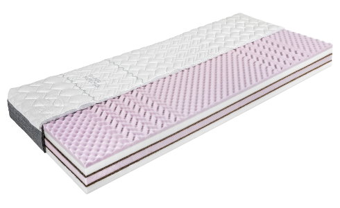 Fitness PLUS matrac masszírozó felülettel, 5 zónás ortopédikus hideghabbal és kókuszrost merevítő rétegekkel készült matrac Silver huzatban.