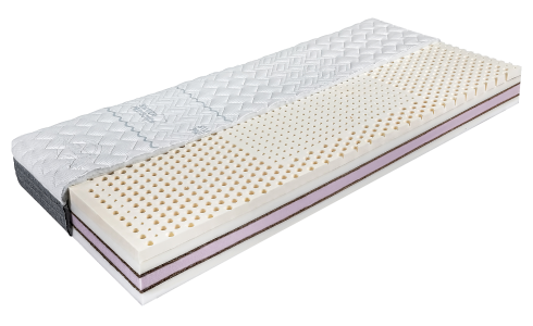 Fitness Latex oldalanként eltérő keménységű, zónásított gumilatex fekvőfelületű hideghab matrac
antibakteriális és nedvességszabályozó huzatban