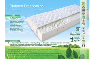 Biolatex Ergonomico 5 zónából álló 100% latexhab matrac Actigard matrachuzatban. Ergonómikus, antisztatikus, antiallergén.