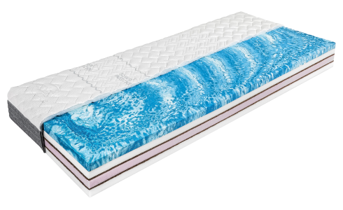 Fitness memo cool matrac hűsítő és légáteresztő memóriahab fekvőfelületű monozónás hideghab matrac antibakteriális és nedvesség-szabályozó huzatban